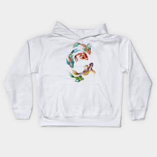 Watercolor and Ink Koi Fish Kids Hoodie